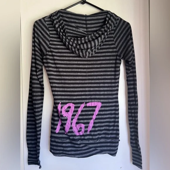 BKE Lounge Y2K Vintage Zip Up Lightweight Sheer Hoodie Jacket - Picture 4 of 11